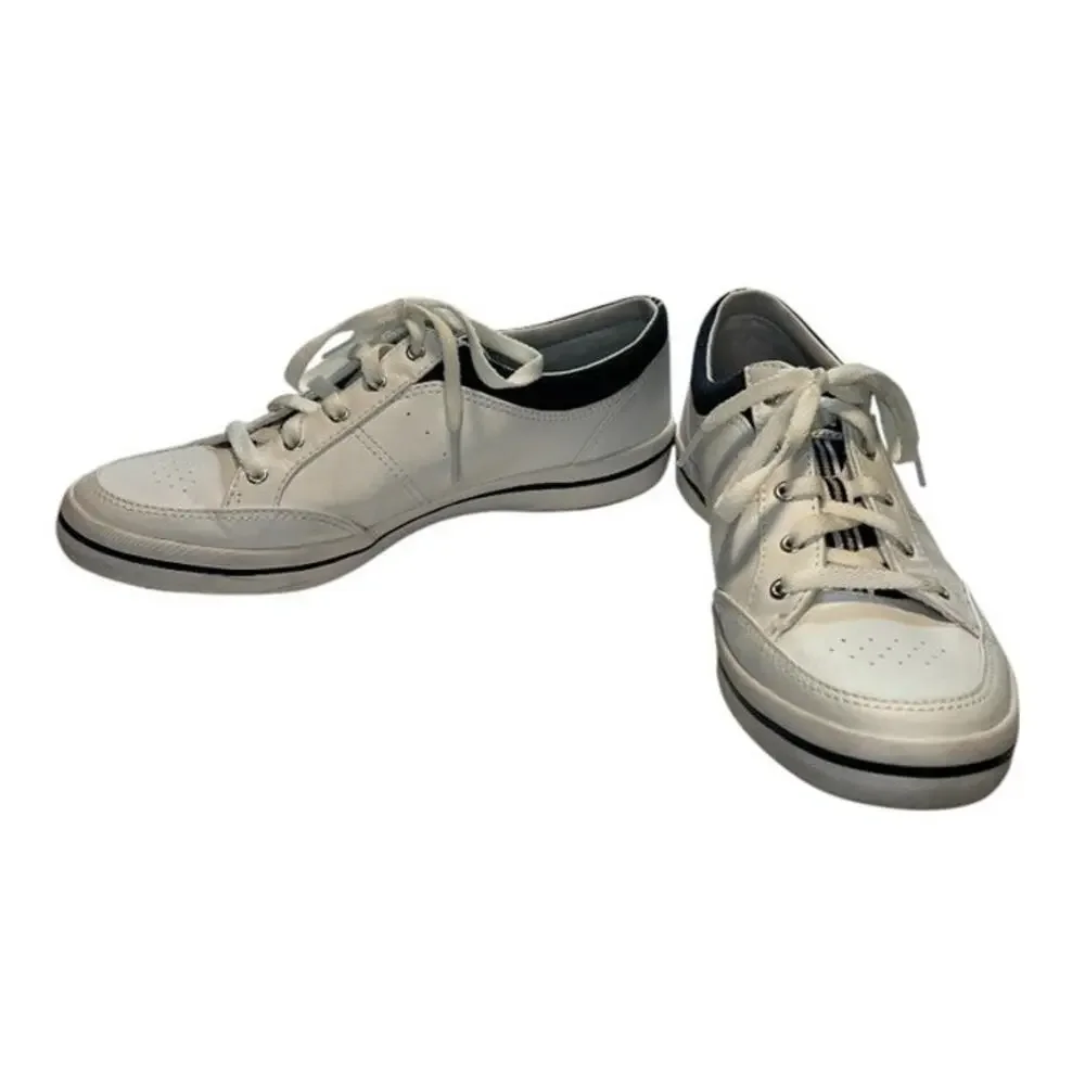 Keds, Rebel lace up leather sneaker, White w/Navy trim, women’s size 8 - Picture 6 of 13
